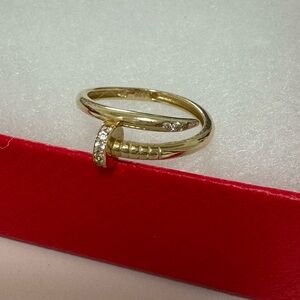 Cartier 14k Gold Ring with Crystal Accents